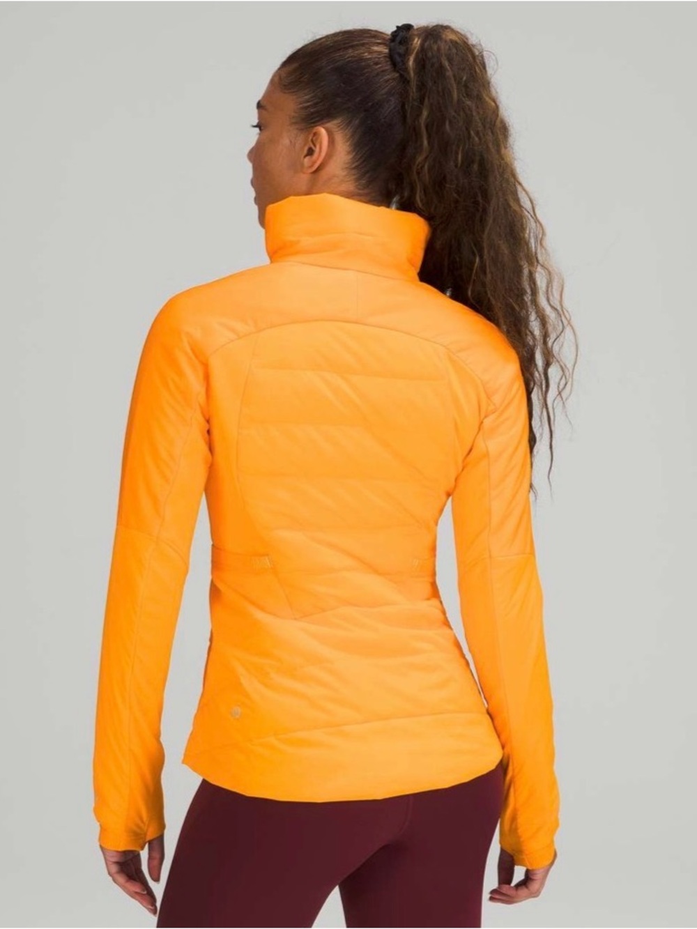 Lululemon Down For It All Jacket Clementine Running Rain Down Bright Safe 6